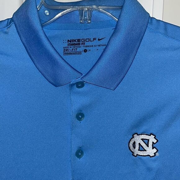 Nike UNC North Carolina Blue Tar Heels polyester Tennis Polo golf shirt S - Picture 2 of 2